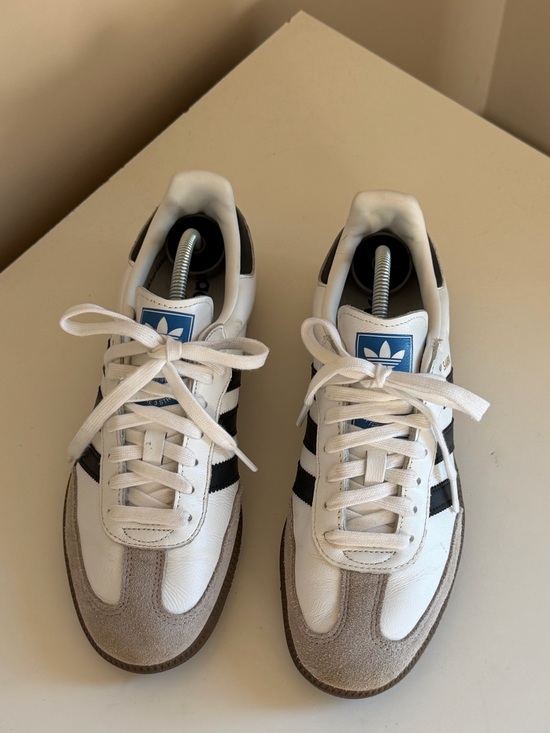 adidas Shoes - Adidas Samba Style White Sneakers with Black Stripes